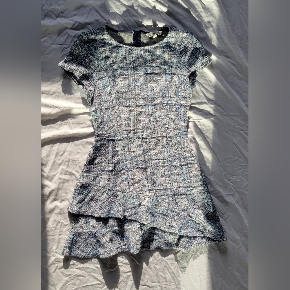 Speechless Asymmetrical Dress in Blue and Gray